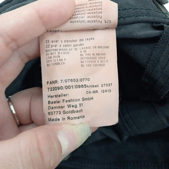 BASLER Gray Faux Suede Pants High Rise Slim Straight Leg Minimalist Versatile 46 - Picture 8 of 13